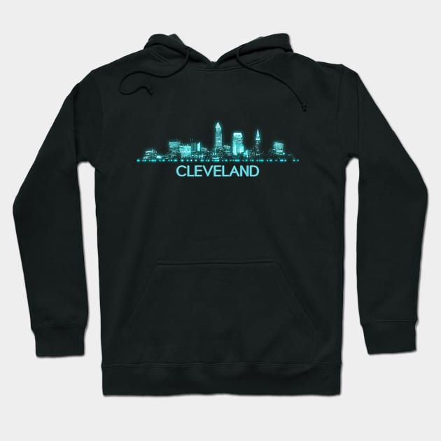 Cleveland Skyline Hoodie by Jared S Davies